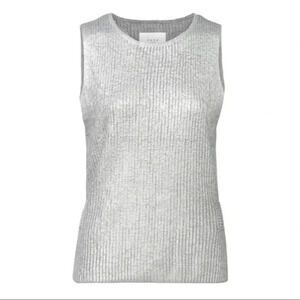 YAYA women silver top - cashmere mix fabric - xsmall